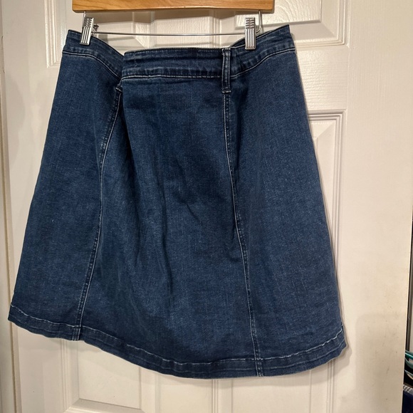 Lovesick Women Size 24 Button Front Blue Denim Mini Casual Paneled Skirt - Picture 4 of 7